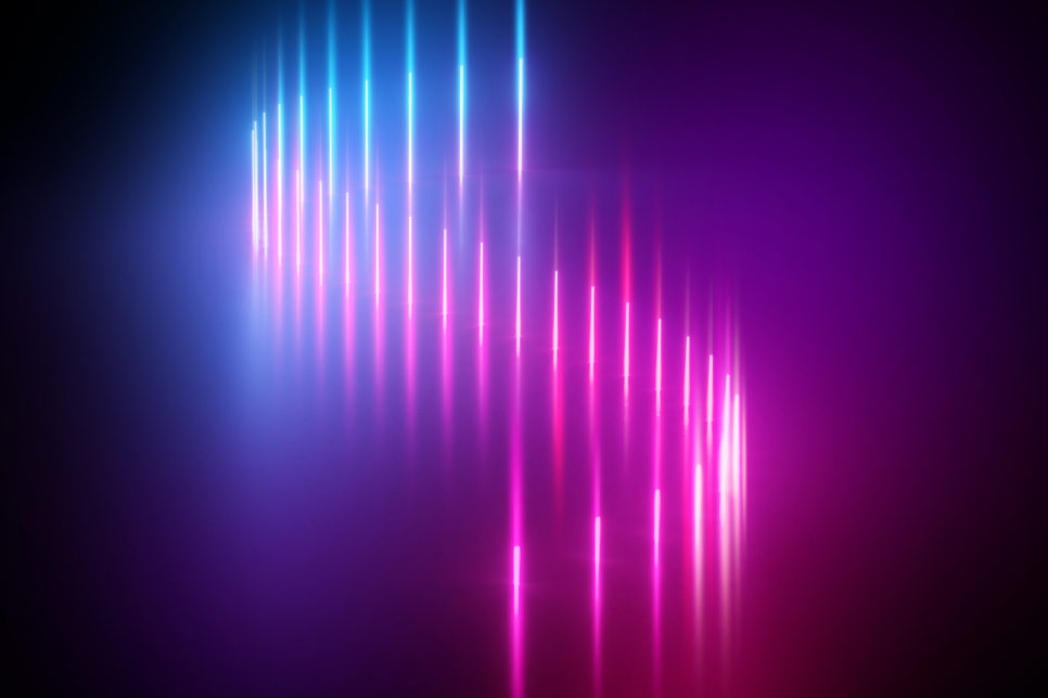 Vertical pink and blue neon lines